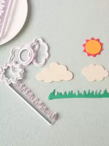 5 piezas Set molde de galleta sol & en forma de nube - Blanco - Ver 5