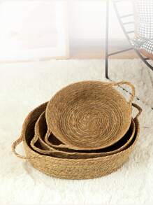 1pc Woven Pet Bed - Brown - View 2