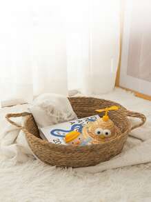 1pc Woven Pet Bed - Brown - View 3