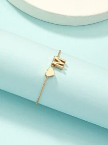 Vòng đeo tay trang trí chữ & trái tim - Vàng - Xem 5