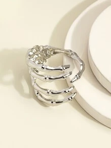 Vòng đeo tay Skull Hand Cuff - Bạc - Xem 2