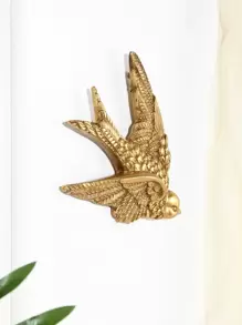 1pc ABS Wall Hanging, Bird Design Hanging Decoration For Home,Home Decor ,Room Decor,Wall Decor Gifts Birthday Graduation - Gold - View 3