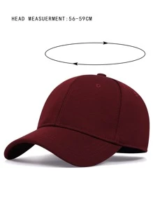 Mũ bóng chày có con dấu phía sau màu trơn cho nam - Màu Đỏ Sâu - Xem 3