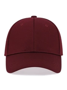 Mũ bóng chày có con dấu phía sau màu trơn cho nam - Màu Đỏ Sâu - Xem 4