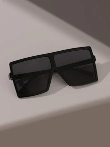 1 Pair Unisex Oversized Shield Shape Vintage Fashion Fashion Glasses In Black, Suitable For Vacation, Travel, Summer Accessories, Sports Style, Driving, Festivals, Outings, Family Trips, Elegant Attire, Streetwear Accessories, Vacation Ambience, Sports, Parties, Outdoor Activities, Fishing, Holidays, Getaways - Grey - View 5