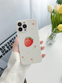 Funda para móvil con patrón de fresa - Beis - Ver 2