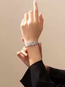 水钻心形装饰腰带设计手链情人节、妈妈、母亲、母亲节、礼物 - 銀色 - 查看 2