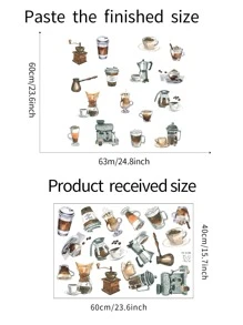 Nhãn dán nhà bếp in hình cà phê, nhãn dán, decal dán tường, decal vinyl trang trí nhà cửa, vật dụng trang trí mùa xuân làm mới ngôi nhà của bạn, nhãn dán trang trí Rama quà tặng sinh nhật tốt nghiệp - Nhiều màu - Xem 4