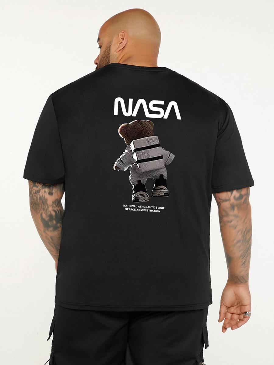 Manfinity Homme Tops Nam Lá thư Slogan Đường phố - màu đen - Xem 1