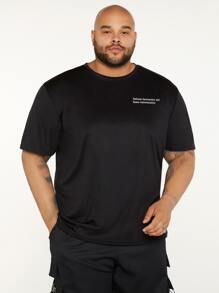 Manfinity Homme Tops Nam Lá thư Slogan Đường phố - màu đen - Xem 2