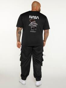 Manfinity Homme Tops Nam Lá thư Slogan Đường phố - màu đen - Xem 3