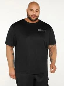 Manfinity Homme Tops Nam Lá thư Slogan Đường phố - màu đen - Xem 4