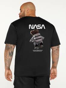 Manfinity Homme Tops Nam Lá thư Slogan Đường phố - màu đen - Xem 5