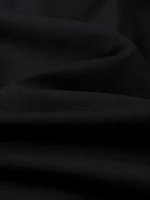 Manfinity Homme Áo nỉ Nam Dây kéo Cao thấp Lá thư Giải trí - màu đen - Xem 4