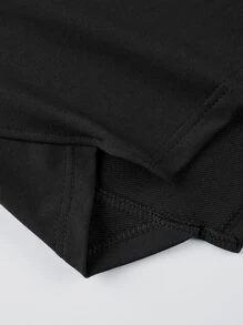 Manfinity Homme Áo nỉ Nam Dây kéo Cao thấp Lá thư Giải trí - màu đen - Xem 7