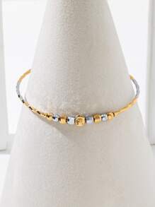 1入組鈴鐺和珠子裝飾手鐲銅首飾類 - 彩色 - 查看 2