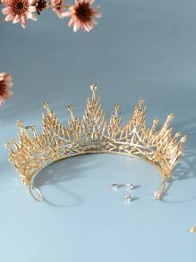 Băng đô cài tóc cô dâu đính đá lấp lánh, phụ kiện dự tiệc hoàng gia, phụ kiện ngày Valentine - Vàng - Xem 2