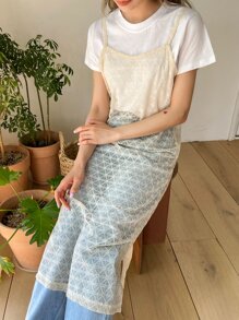 DAZY Slit Hem Sheer Lace Cami Dress Without Liner - Apricot - View 4