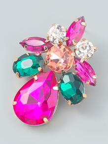 Hoa tai đinh tán trang trí rhinestone - Nhiều màu - Xem 3