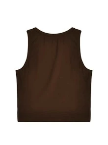 Tank Top Crop Bergambar Kupu-kupu - Chocolate Brown - View 2