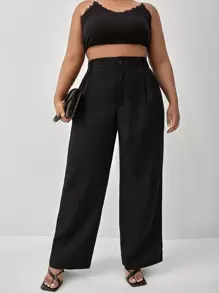 SHEIN Frenchy Pantalon tailleur taille haute à plis