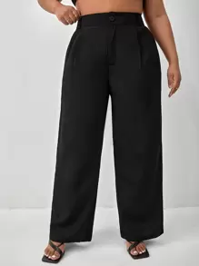 SHEIN Frenchy Pantalon tailleur taille haute à plis