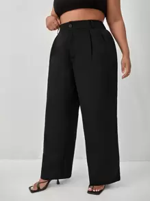SHEIN Frenchy Pantalon tailleur taille haute à plis