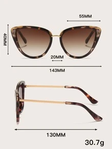 猫眼有色镜片时尚眼镜波西米亚风太阳镜海滩太阳镜女士海滩配饰太阳镜太阳镜色调时尚遮阳优雅装扮家庭出游旅行度假夏季海滩度假、户外、旅行 - 咖啡棕 - 查看 6