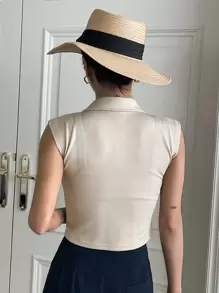 DAZY Top Corto Con Cuello