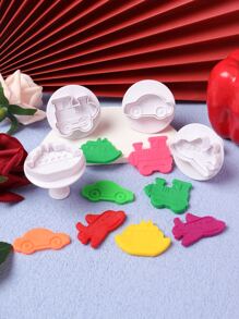4pcs Traffic Shaped Cookie Mold - White - View 1