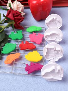 4pcs Traffic Shaped Cookie Mold - White - View 4