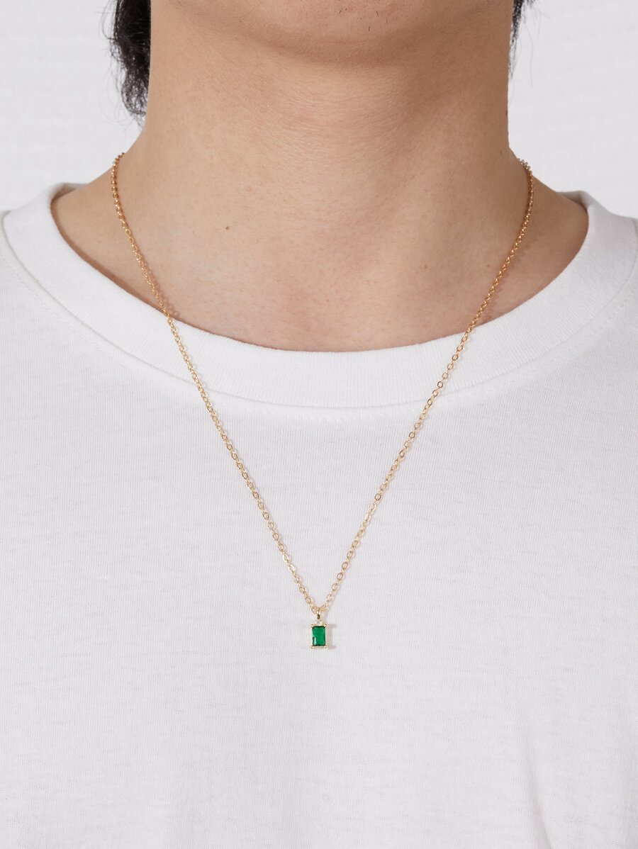 時尚流行男士寶石吊墜項鍊銅質珠寶禮物和時尚外觀 - 彩色 - 查看 1