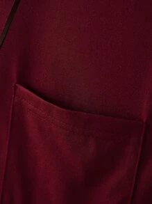 Manfinity Homme Tops Nam Túi màu trơn Giải trí - Màu Đỏ Sâu - Xem 3