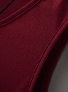 Manfinity Homme Tops Nam Túi màu trơn Giải trí - Màu Đỏ Sâu - Xem 4