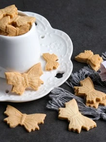 3入組蝴蝶形狀餅乾郵票 - 白色 - 查看 4