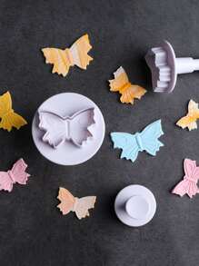 3入組蝴蝶形狀餅乾郵票 - 白色 - 查看 5