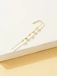 1入組星形裝飾爬行鉤耳環 - 金黃色 - 查看 2