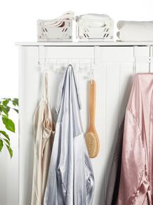 SHEIN Basic living BASIC LIVING Trên Cửa Trang Trí 5 Móc Giá Treo- Màu Trắng - trắng - Xem 4