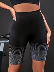 Yoga Trendy In sọc Thắt lưng rộng Quần short thể thao Quần short đi xe - Nhiều màu - Xem 4