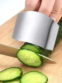 1pc, Finger Guard Stainless Steel Finger Guard For Slicing Reusable Finger Guard Kitchen Finger Guard Metal Finger Guard Cutting Protector Safety Cutting Tools Kitchen Accessories Kitchen Tools - Silver - View 2