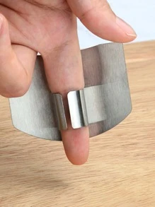 1pc, Finger Guard Stainless Steel Finger Guard For Slicing Reusable Finger Guard Kitchen Finger Guard Metal Finger Guard Cutting Protector Safety Cutting Tools Kitchen Accessories Kitchen Tools - Silver - View 6