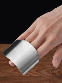 1pc, Finger Guard Stainless Steel Finger Guard For Slicing Reusable Finger Guard Kitchen Finger Guard Metal Finger Guard Cutting Protector Safety Cutting Tools Kitchen Accessories Kitchen Tools - Silver - View 4