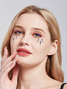 1sheet Rhinestone Eye Tattoo Sticker - White - View 2