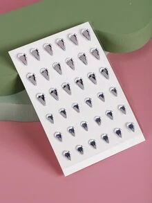 1sheet Rhinestone Eye Tattoo Sticker - White - View 3
