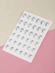 1sheet Rhinestone Eye Tattoo Sticker - White - View 5
