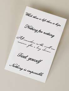 1 hoja Pegatina tatuaje con estampado de letra - Negro - Ver 6