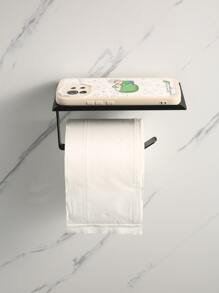 1pc Portable Bathroom Toilet Paper Holder Wall Mount - Black, For Daily Home Use - Black - View 4