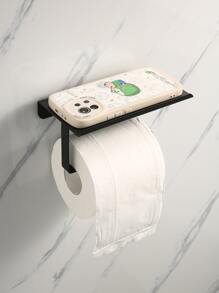 1pc Portable Bathroom Toilet Paper Holder Wall Mount - Black, For Daily Home Use - Black - View 5