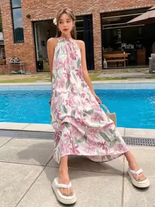 DAZY Vestido de vuelo con estampado floral - Multicolor - Ver 8