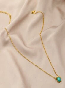 Collar con colgante tortuga - Amarillo Oro - Ver 3